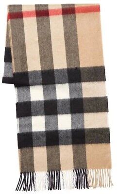 burberry black white red merino scarf made in scotland|Made in the UK: Burberry Check Scarf .